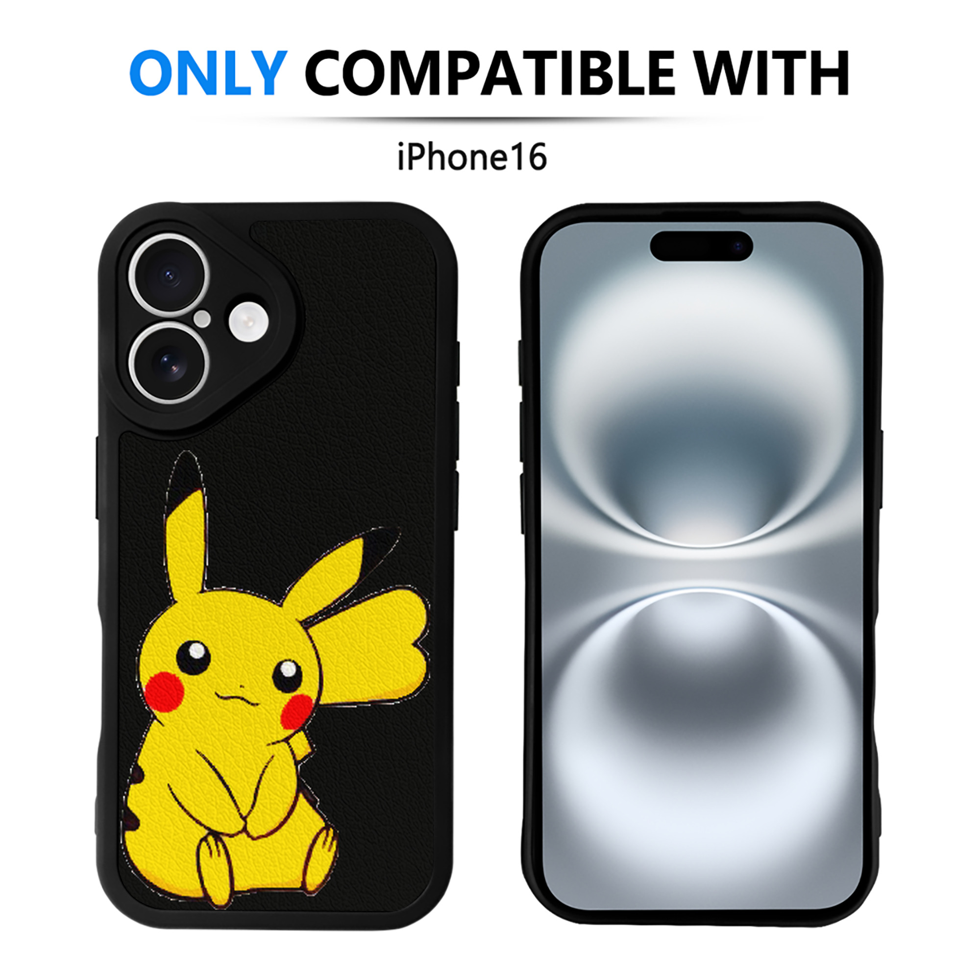 （画像用） ポケットモンスター Pokémon 【iPhone 16シリーズ対応】シリコンスマホケース（レザー調） 材質：シリコン